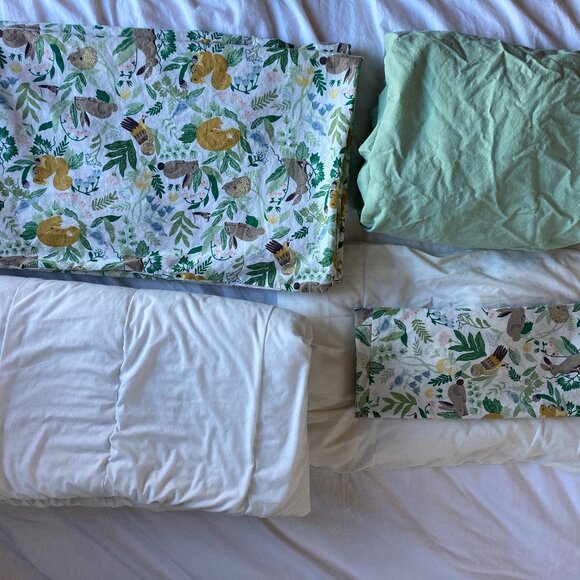 Ikea Woodland Crib Sheet Set with Duvet Insert and Pillow - Picture 4 of 4